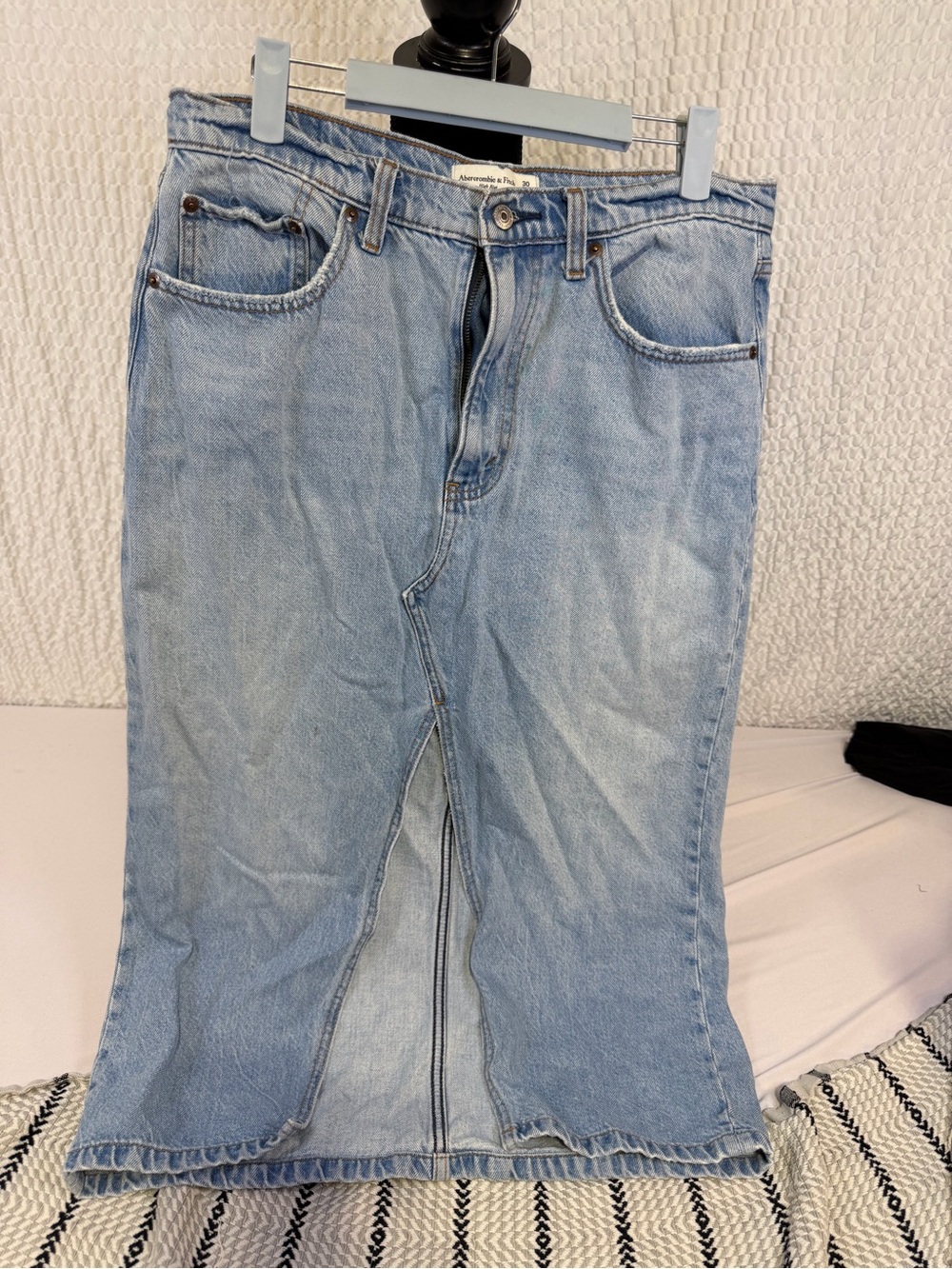 Abercrombie & Fitch Light Blue Denim Bootcut Skirt